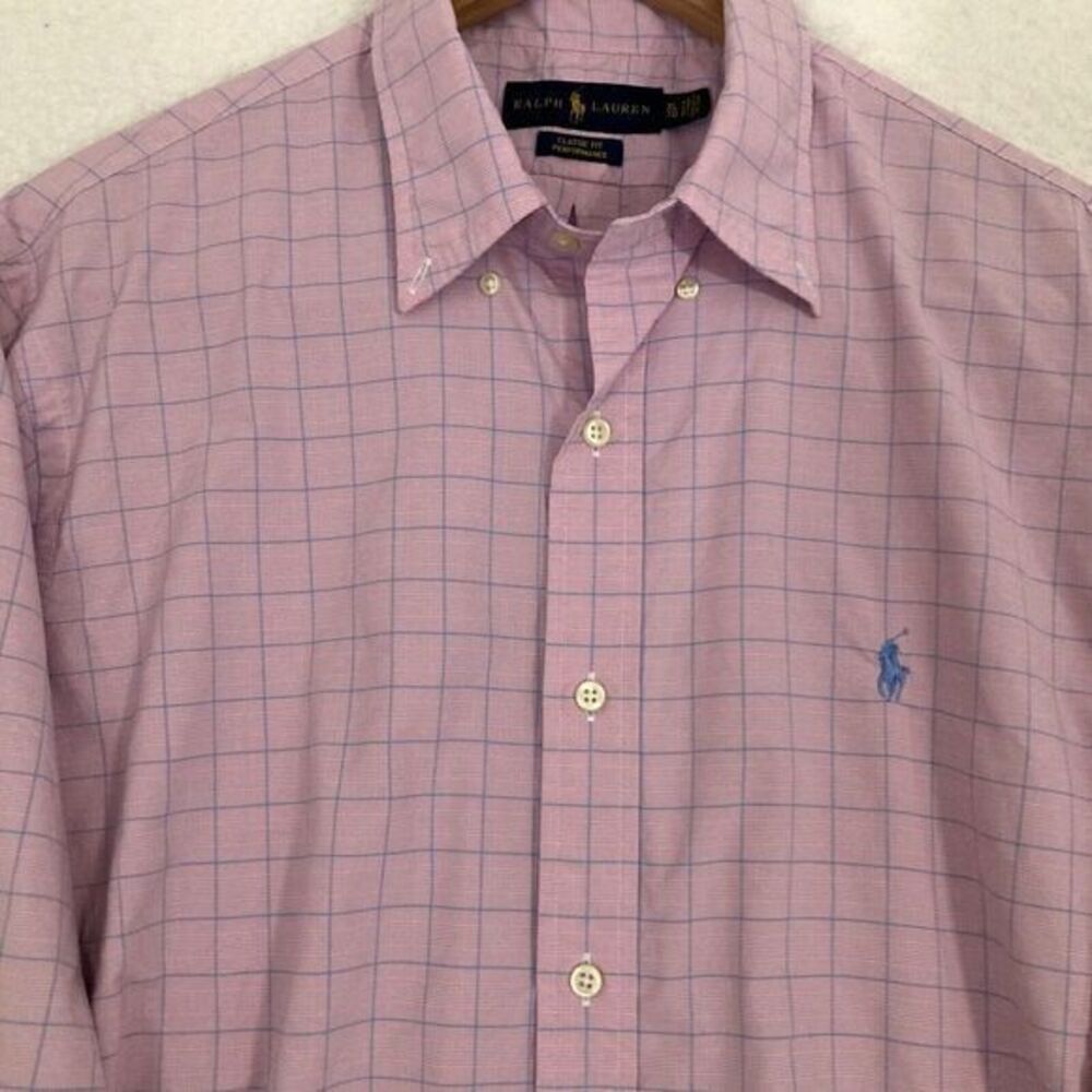 Ralph Lauren Performance Shirt Mens XL Slim Fit‎ Long Sleeve Lightweight Check